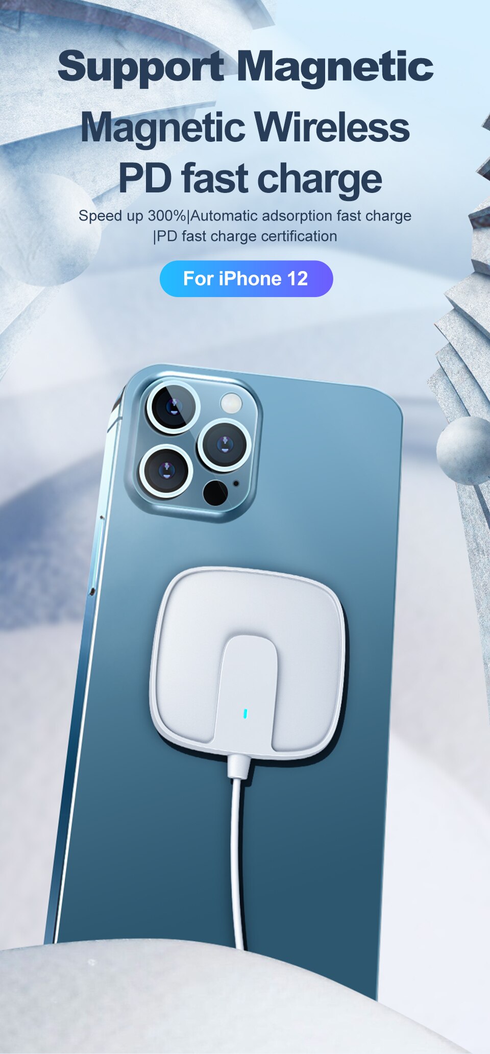 Magnetic Wireless Charger For iPhone 12 Pro Max magnet Charger 15W Fast Charging Dock For Xiaomi Samsung Magsafing Charger Magnetic Wireless Charger For iPhone 12 Pro Max magnet Charger 15W Fast Charging Dock For Xiaomi Samsung Magsafing Charger