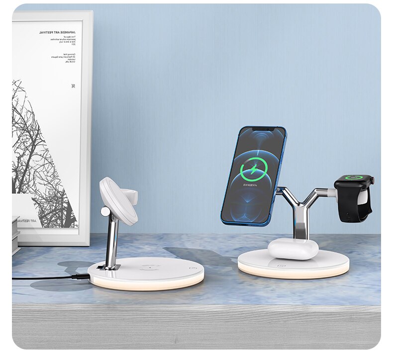 3 in 1 Magnetic Wireless Charger 15W Fast Charging Station for Magsafe iPhone 12 pro Max Chargers for Apple Watch Airpods pro 3 in 1 Magnetic Wireless Charger 15W Fast Charging Station for Magsafe iPhone 12 pro Max Chargers for Apple Watch Airpods pro