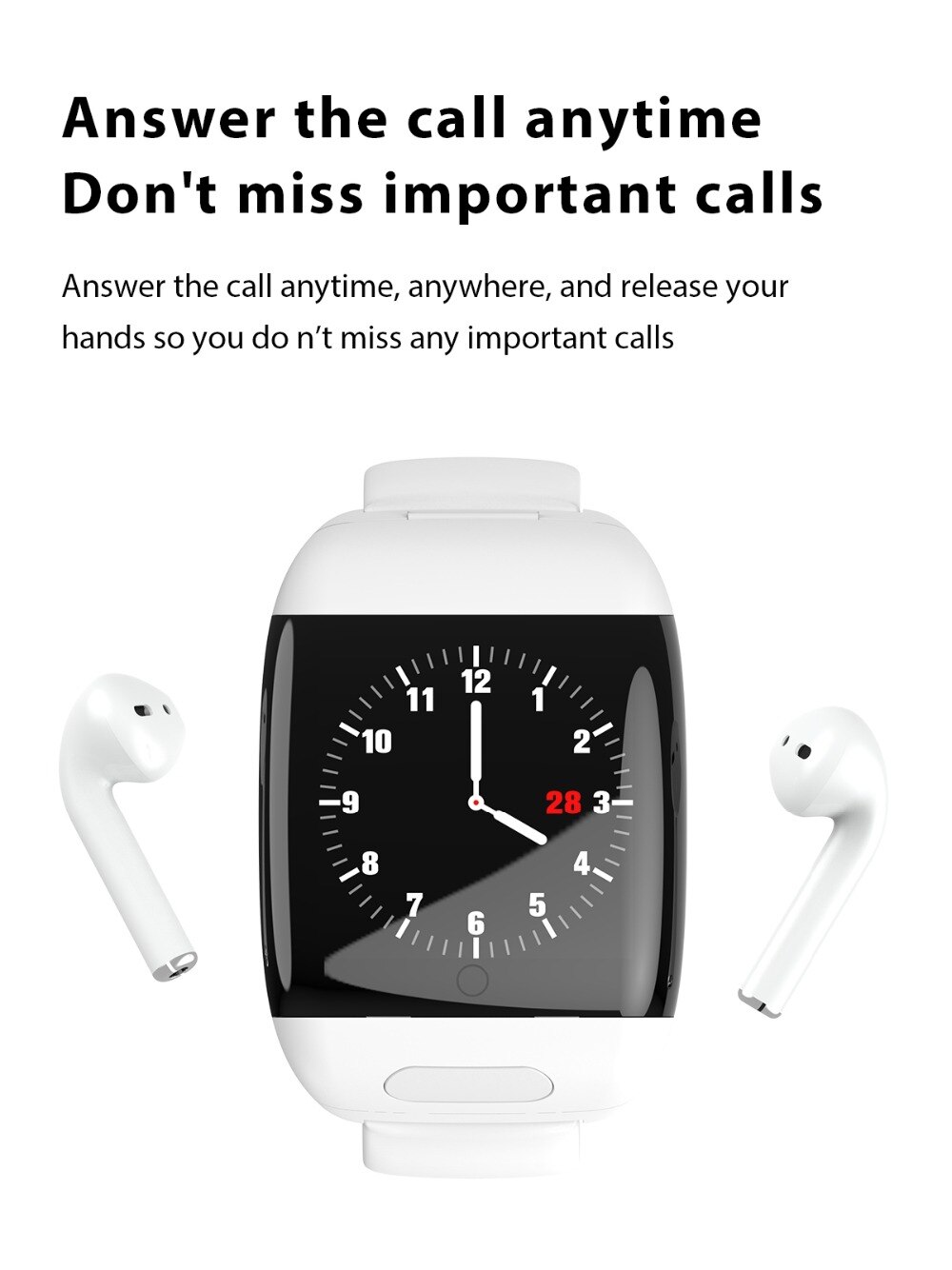 2 IN 1 Smart Watch Bluetooth Earphone TWS Wireless HiFi Earpods Noise Reduction Call Touch Control Earbuds For Health Management 2 IN 1 Smart Watch Bluetooth Earphone TWS Wireless HiFi Earpods Noise Reduction Call Touch Control Earbuds For Health Management
