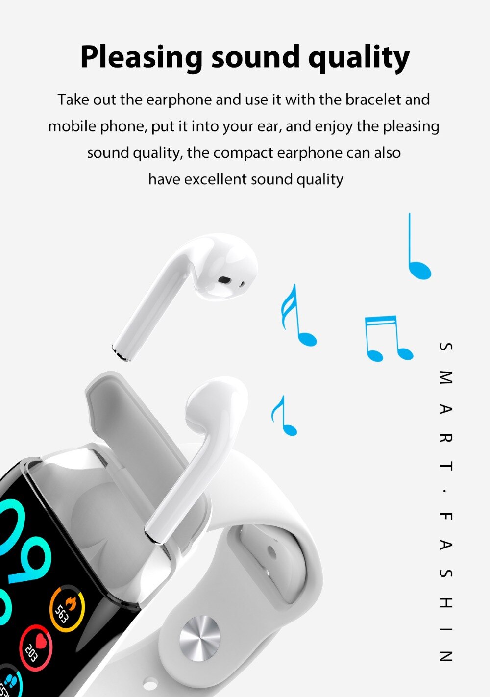 2 IN 1 Smart Watch Bluetooth Earphone TWS Wireless HiFi Earpods Noise Reduction Call Touch Control Earbuds For Health Management 2 IN 1 Smart Watch Bluetooth Earphone TWS Wireless HiFi Earpods Noise Reduction Call Touch Control Earbuds For Health Management