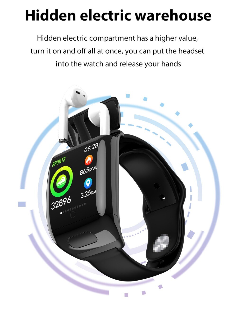 2 IN 1 Smart Watch Bluetooth Earphone TWS Wireless HiFi Earpods Noise Reduction Call Touch Control Earbuds For Health Management 2 IN 1 Smart Watch Bluetooth Earphone TWS Wireless HiFi Earpods Noise Reduction Call Touch Control Earbuds For Health Management